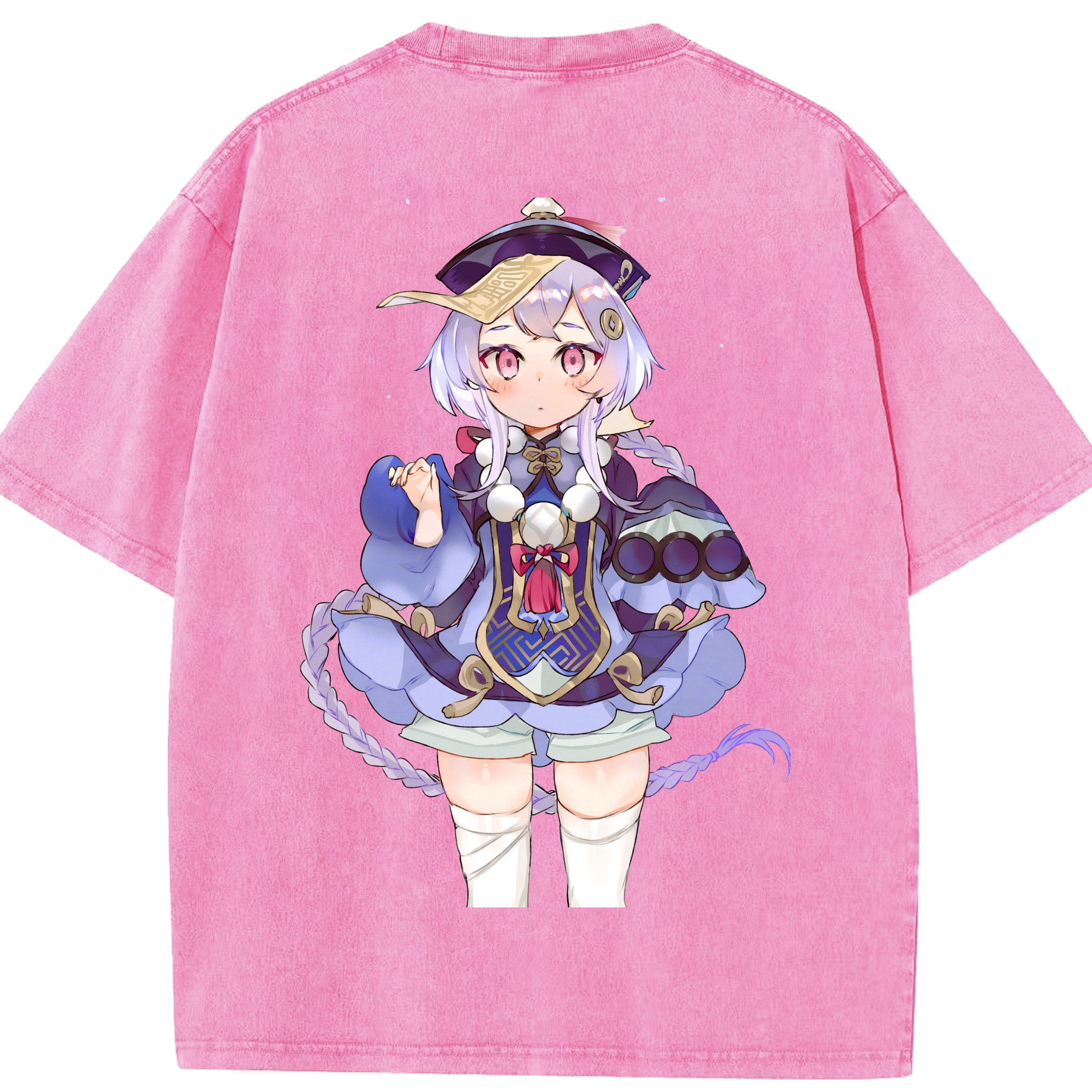 げんし神 七七 なな  genshin Nana 綿100% ヴィンテージ風 半袖Tシャツ（背面プリント）
